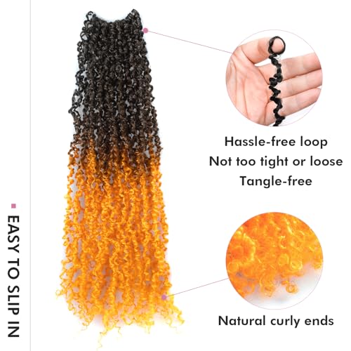 Toyotress Yanky Twist Crochet Hair - Pumpkin Ombre Ginger 12 Inch 8 Packs Pre-Looped Synthetic Braids