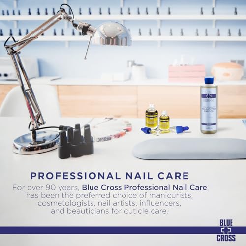 Blue Cross Nail & Cuticle Care Oil, Mineral Oil Free, Hydrating, Moisturizing, All Natural Professional Nail + Cuticle Care, Lemongrass/Lavender Scented Essential Oils, Made in USA, 16fl oz/473mL