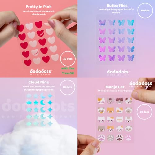 Dododots Pimple Patches bulk - Cute Acne Hydrocolloid Patch, Pimple Patches for Zit, Spot and Blemish Treatment, Acne Patches Bundle (8 Sets, 192 Acne Patches)