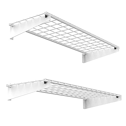 Garage Wall Mount Shelves 15x45 White Heavy Duty Storage Shelving Set