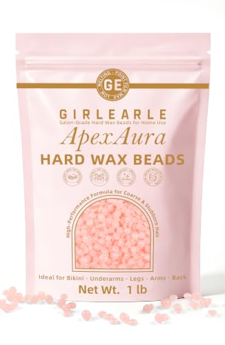 GIRLEARLE 1lb Hard Wax Beads for Coarse & Stubborn Hair Removal, Brazilian & Body Waxing