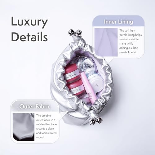 Metallic Silver Evening Clutch Bag for Women - Vegan Leather, Ruched Bridal Purse, Prom Party Organizer