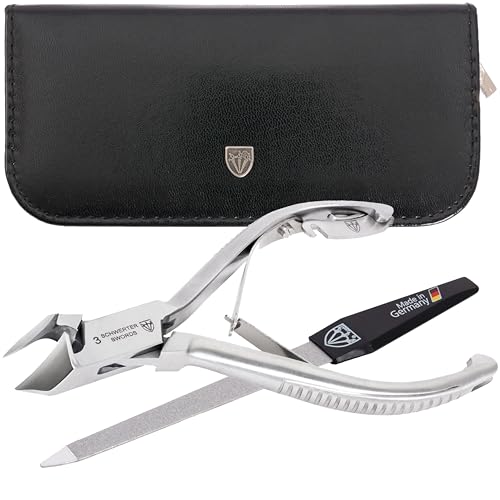3 Swords Germany Professional Black Toe Nail Nipper Set with File & Case for Ingrown Toenails