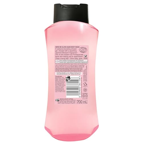 Good Stuff Here We Glow Again Radiance Boosting Body Wash - 23.7 Fl.Oz/ 700 ml. Infused with a sparkling jasmine blossom fragrance.