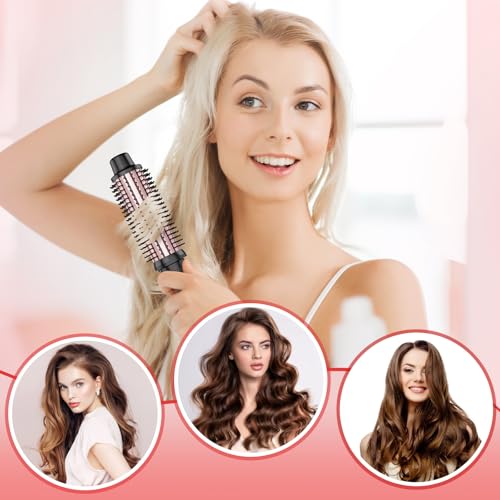 Rose Gold 1.5 Inch Thermal Curling Brush for Hair Styling & Voluminous Waves