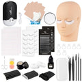 Rose Manor Black Eyelash Extension Kit for Beginners with Mannequin Head