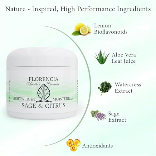 Florencia Sage & Citrus Lightweight Face Moisturizer for Oily & Sensitive Skin 2 oz