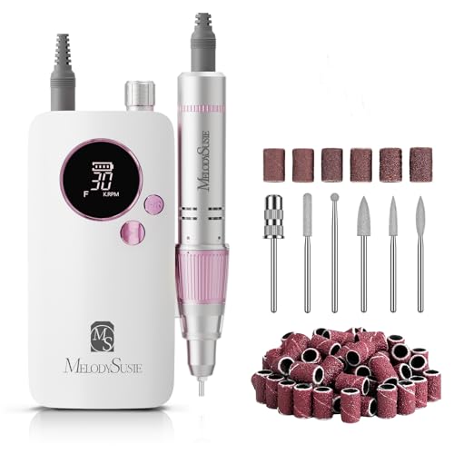 MelodySusie Portable Nail Drill 30000 RPM with All in One Nail Brush Set