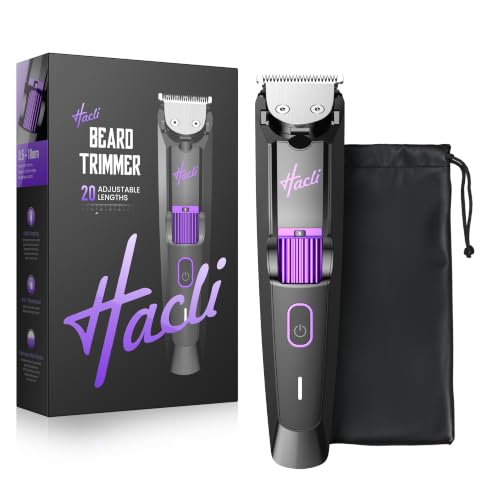 Cordless Waterproof Beard Trimmer with 20 Length Settings, Precision Dial, Men’s Grooming Kit