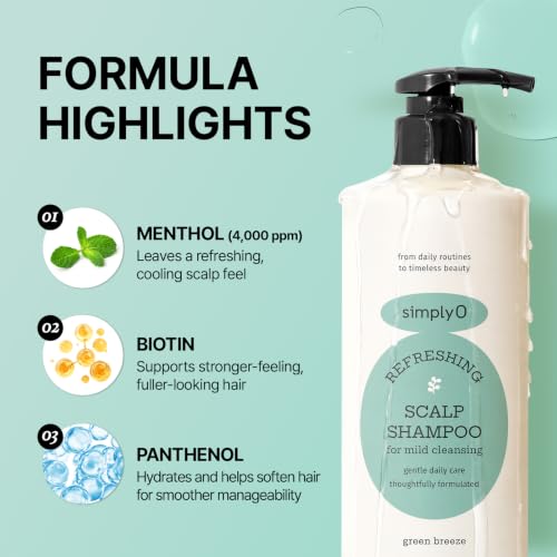 simplyO Refreshing Scalp Shampoo Green Breeze 16.9 fl oz - Menthol, Biotin & Paraben-Free