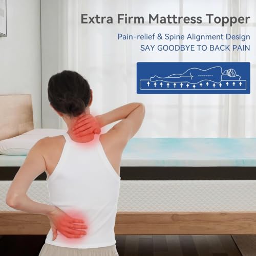 Erdoru Extra Firm 3-Inch Queen Mattress Topper – Pain-Relief Gel Memory Foam & High-Density Layer