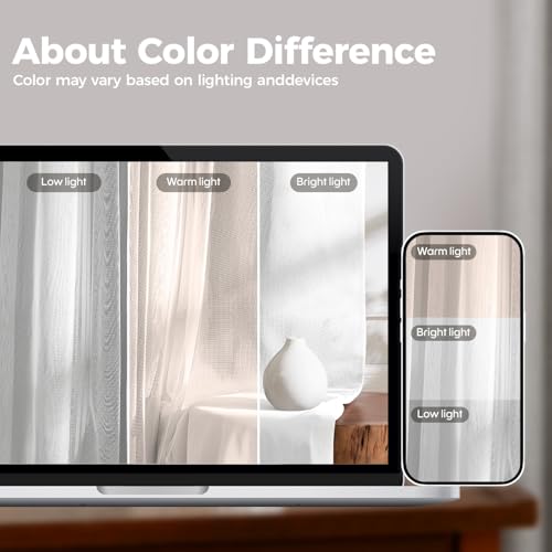 White Blackout Curtains 52W x 84L Double Layer Set - Pack of 2, Grommet Top