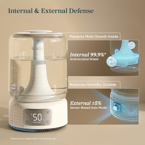 Large Room Humidifier with 6.2L Tank, Smart App Control, Quiet 26dB - Microbial Resistant, Auto Mode - Variation of 6.2L Smart & Easy Clean