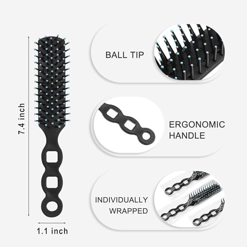 Gisdo 50 Pack Black Hair Brushes for Hair Styling & Tangle-Free Hair Care