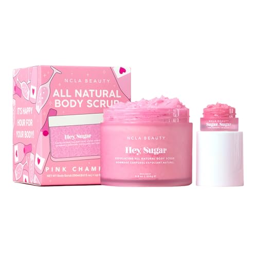 NCLA Hey Sugar Body & Lip Scrub Set - Pink Champagne, Vegan Exfoliating Skincare