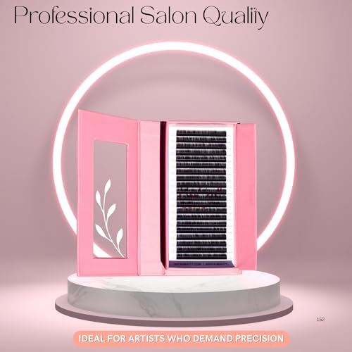 KIARA SKY LASH Premium Cashmere Easy Fan Lash Extensions | Soft Semi-matte natural finish | Fans like Butter | For Professional Eyelash Extensions Use Only | Black, (D-0.05-13MM)
