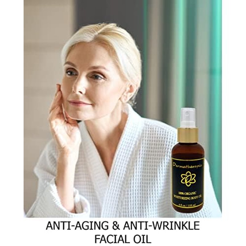 100% Organic Luxury Body Oil, Hair Oil, and Face Oil -Smoothing for Aging Skin, Scalp, and Problem Skin. Ultra Moisturizing and Delivers Nutrients to Promote Soft Skin and Silky Hair. Absorbs Quickly