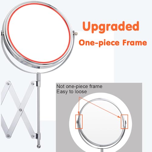 Welllink 8-Inch Extendable Wall Mirror with 10X Magnification - Chrome, Variation 10X