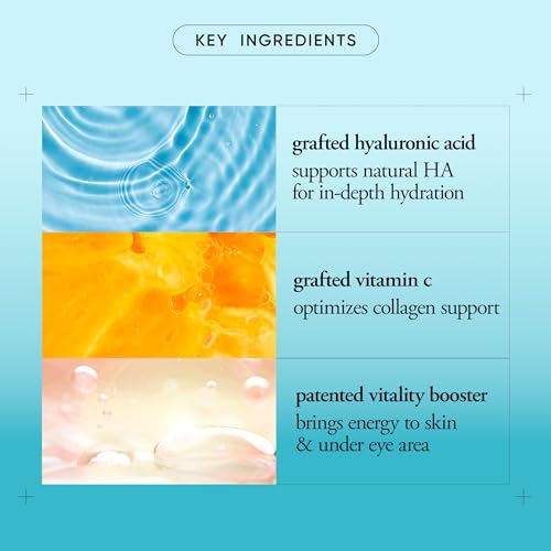 1 Ounce Facial Serum for Bouncy, Radiant Skin with Hyaluronic Acid & Vitamin C - Reactivating Skin Care