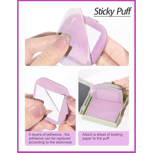 Oil Blotting Paper - 300 Sheets with Mirror, Puff & Refills, Absorbs Excess Face Oil, Controls Shine, Saves Makeup, The On-the-Go Essential for a Flawless, Matte Finish All Day