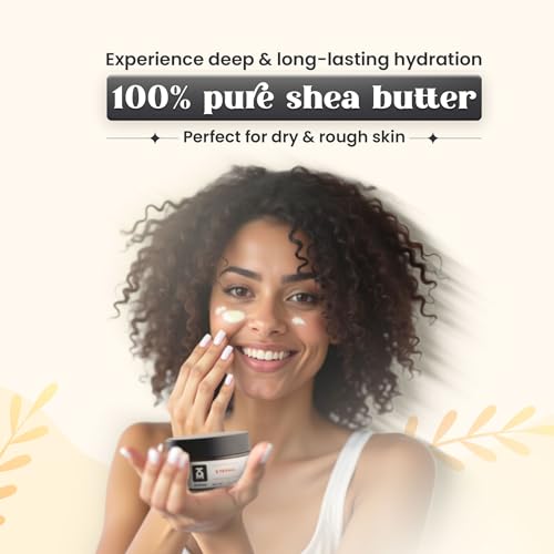 Kaeme.com Eternal African Whipped Body Butter Made with Raw Organic Unrefined Shea Butter, Moisturizer for Skin,With Coconut Oil,Deep Hydration for Skin,DIY,From Ghana,For Women & Men (3.4oz/100g jar)