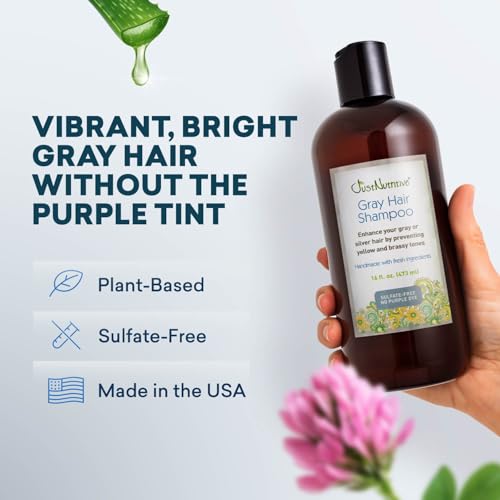 Just Nutritive Gray Hair Shampoo 16 Fl Oz – Neutralizes Brass & Brightens