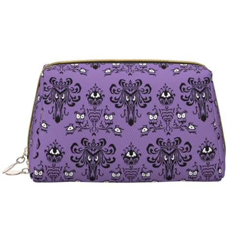 Haunted the Mansion Cute Large Makeup Bag Leather Women Travel Toiletry Pouch Cosmetic Bags Portable Multifunctional Storage for Girl Friend Wife Birthday Gifts