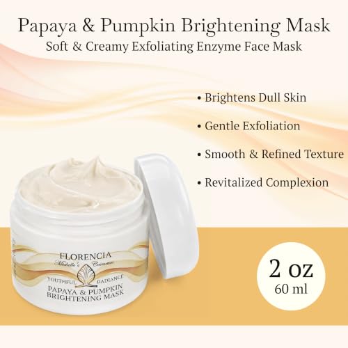 Florencia Papaya & Pumpkin Brightening Face Mask - Exfoliating 2 oz