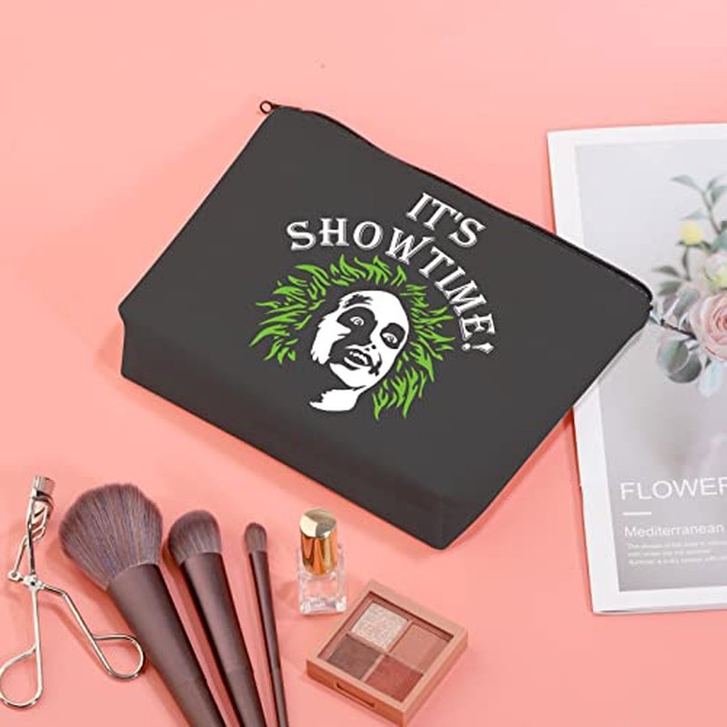 JXGZSO Ghost Movie Gift Horror Movie Cosmetic Bag Halloween Ghost Makeup Bag It¡¯s Showtime Cosmetic Bag (Showtime B)