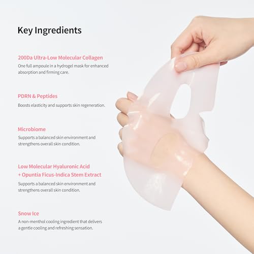 Pink Collagen Hydrogel Face Mask Set - Ampoule-Infused, Cooling & Hydrating