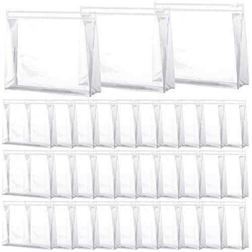50 Pcs Clear Makeup Bags - Travel Waterproof Zipper Cosmetic Pouches 8.6 x 6.8 in