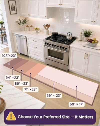 DEXI 23x94 Anti-Fatigue Kitchen Rug Cushioned Standing Mat Black