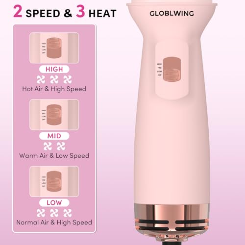 Automatic Dual Voltage Travel Hair Dryer Brush Compact Mini Hot Air