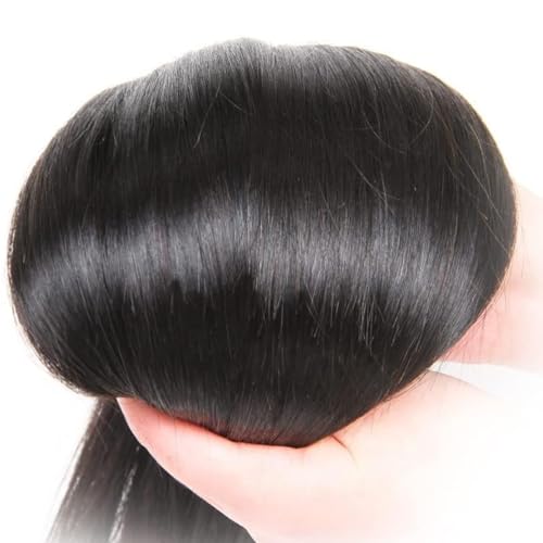 Feibin 20 Inch Straight Virgin Human Hair Bundles - 3 Pack, Natural Black