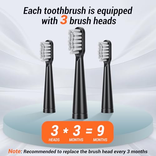 Electric Sonic Toothbrush Pack with 40 Replacement Heads & 5 Modes – Rechargeable & Waterproof