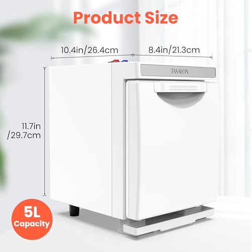 TASALON 5L Hot Towel Warmer Cabinet Medium White Aluminum Interior