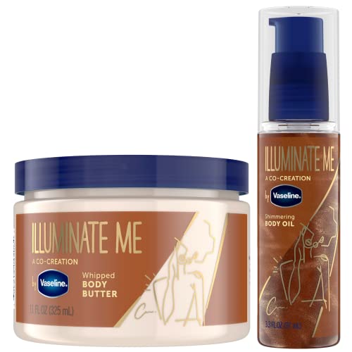 Vaseline Illuminate Me Whipped Body Butter & Shimmer Body Oil Set