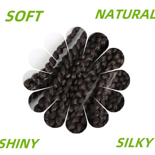 Chocolate Brown Goddess Box Braids Crochet Hair 14 Inch 8 Packs for Black Women