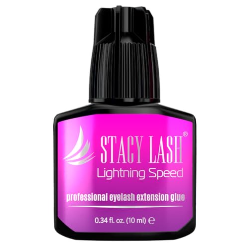 Lightning Speed Eyelash Extension Adhesive 0.34 Fl Oz - Fast Dry, Long Retention, Black Lash Glue for Professionals