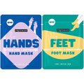 Freeman Flirty Feet Foot Mask & Silky Hands Hand Mask Set ? Moisturizing Socks with Coconut Oil & Mint Extract + Hydrating Gloves with Coconut Oil & Rose Extract
