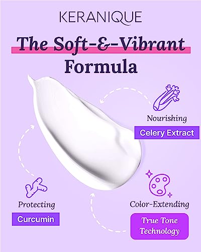 Keranique Color Boost Scalp Revitalizing Conditioner 8 fl oz - Sulfate-Free, Color-Safe, UV Protection for Fine & Thinning Hair