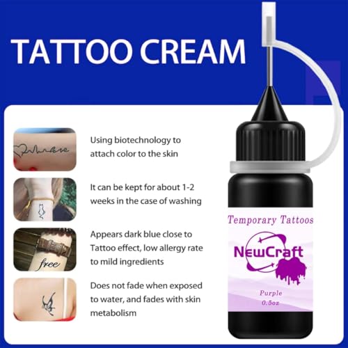 Temporary Tattoo Kit, Makeup Inks, Freckles Gel for Art Markers, 102 Patterns Fake Tattoos stencils DIY for Men Women - 3 Bottles (Black)