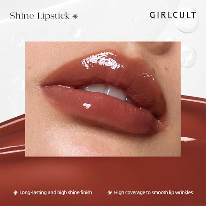 GIRLCULT Hydrating Glossy Lipstick ? Long Lasting Tinted Lip Balm, Non Sticky Lip Oil Balm with Glass Shine Finish for Smooth, Moisturized Lips (L10)