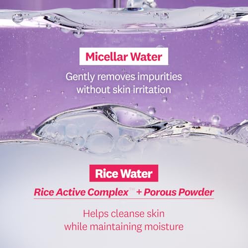 The Face Shop Rice Water Bright Micellar Water, Hydrating Face Cleanser and Makeup Remover, with Rice Active Complex¢â, Gentle for Sensitive Skin, 16.9 fl. oz