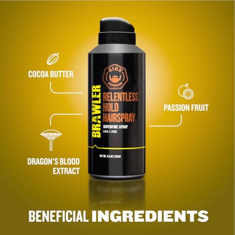GIBS Grooming Brawler Bantamweight Hairspray, 4.5oz