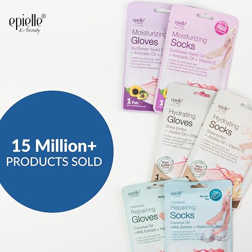 Epielle Hand & Foot Masks Set - Moisturizing Gloves & Socks for Dry Skin, Self-Care Gifts