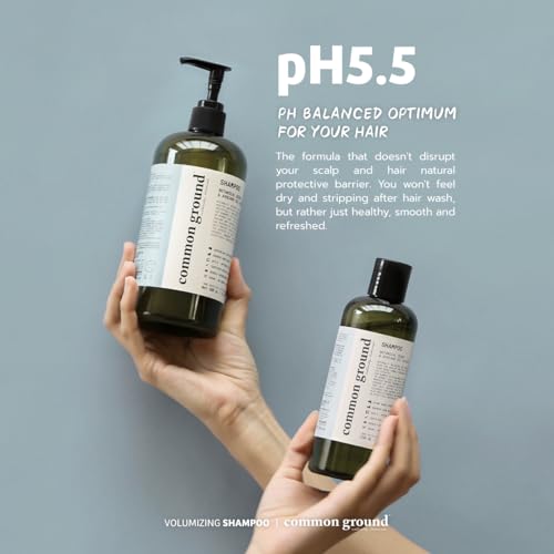 Common Ground Natural Volumizing Shampoo & Conditioner Set - 8.45 Fl Oz Pack of 2 - Lightweight Hair Care for Fine, Flat Hair