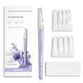 Dermaplane Razor for Women Face, Precision Face Razors for Women, Dermaplaning Tool, Gentle Exfoliation, Perfectly Shape Brows, Reusable Metal Handle with 8 Microblades, Purple