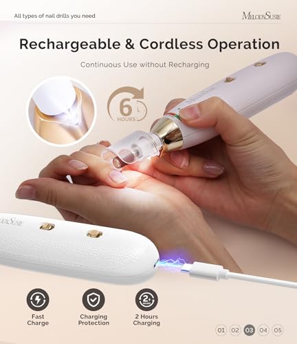 Cordless Pedicure Nail Drill for Thick Toenails - Rechargeable Manicure Tool