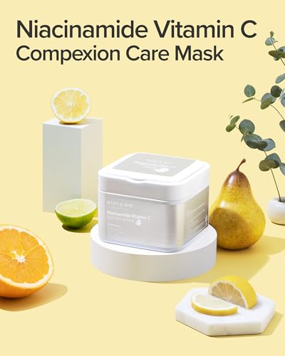 Niacinamide Vitamin C Daily Sheet Mask Set - 30 Sheets with Tweezers - Brightening & Hydrating